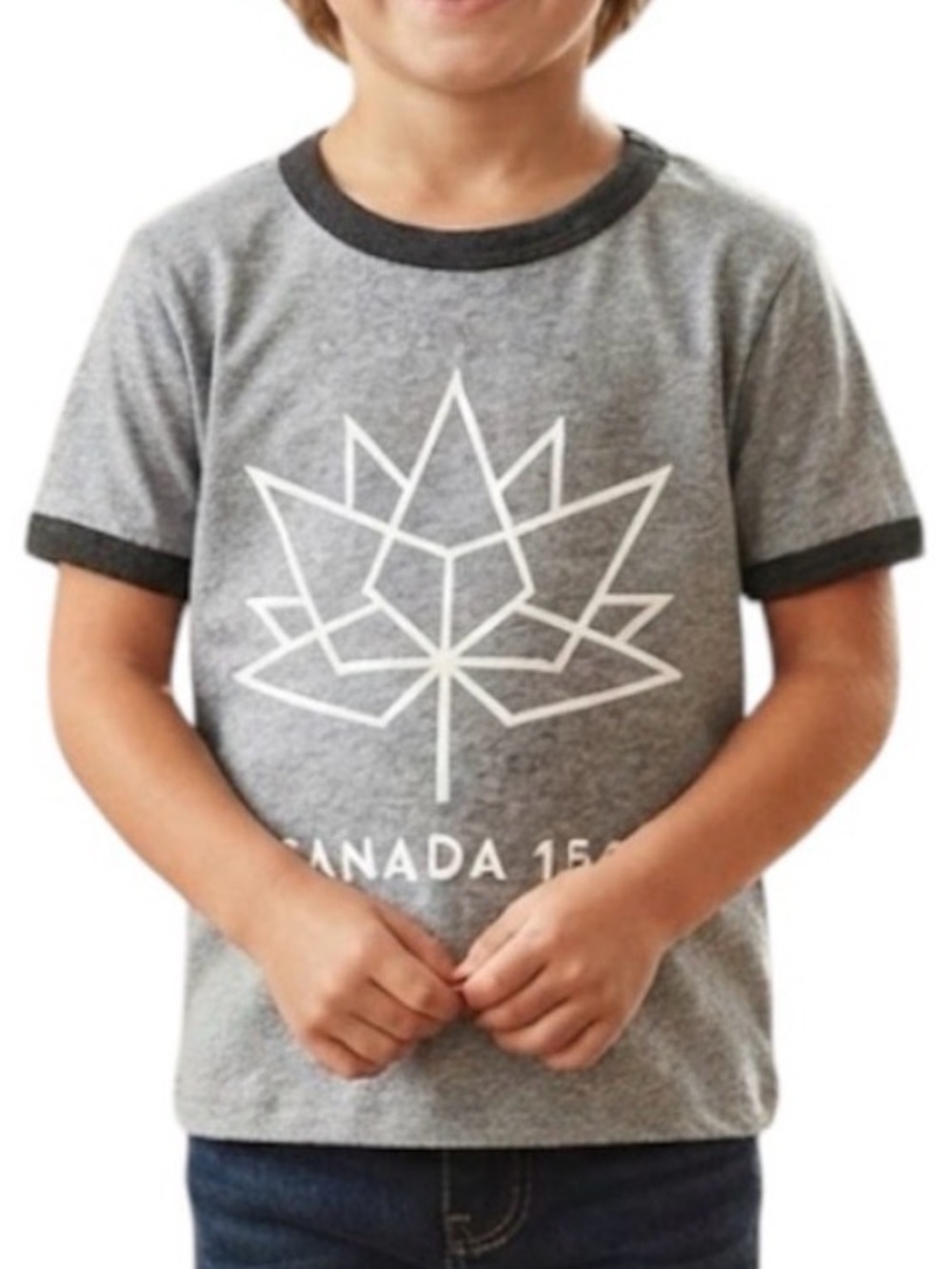 CANADA 150 Commemorative Graphic Cap Sleeve Tee Grey Size 4Y